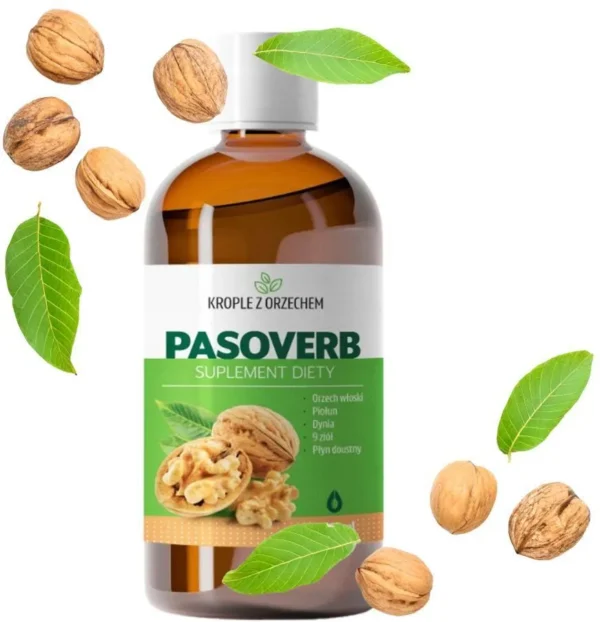 PASOVERB 100ml | Orzech Włoski Piołun Dynia Czarnuszka Imbir | EkoToTu
