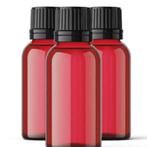 Butelka szklana z kroplomierzem 15ml czerwona zestaw 50 sztuk