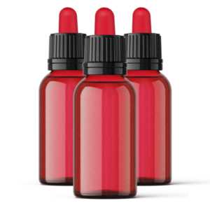 Butelka szklana 15ml z pipetą czerwona zestaw 100 sztuk